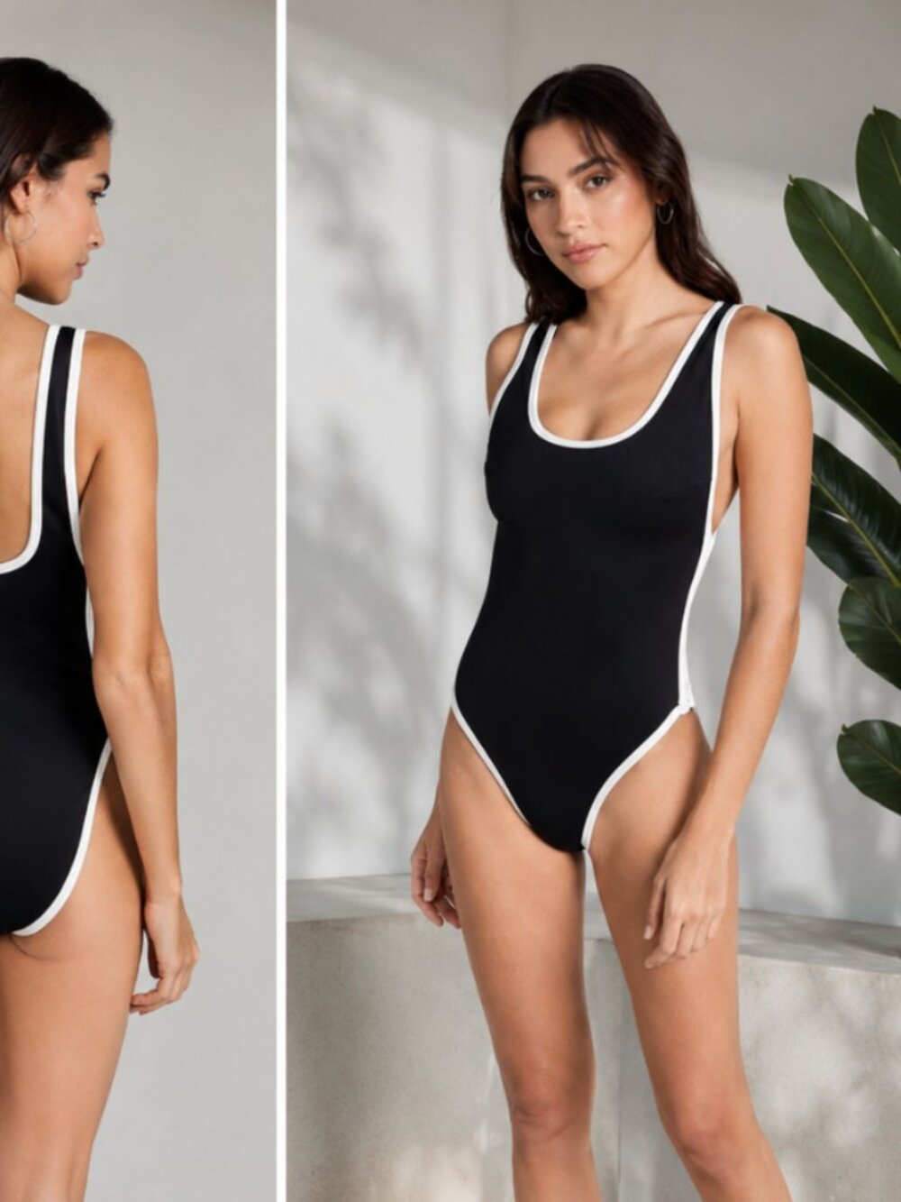 NEW Good American GSW0869 Annemarie Rib One-Piece Swimsuit Large